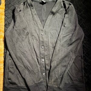 Nike Dri-Fit Large Black Button-Up Cardigan